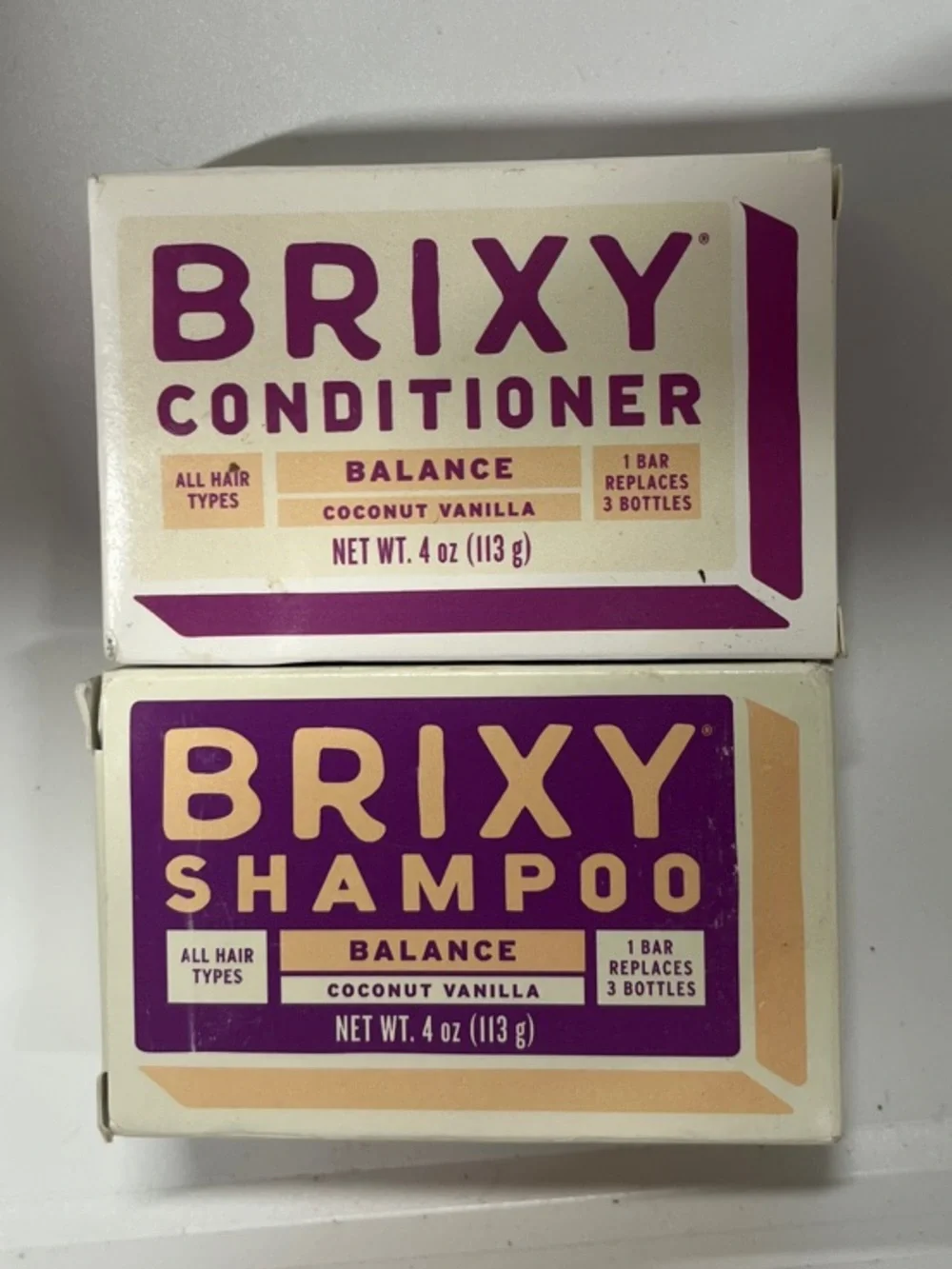 BRIXY Shampoo & Conditioner Coconut Vanilla Set - Purple & Cream Packaging